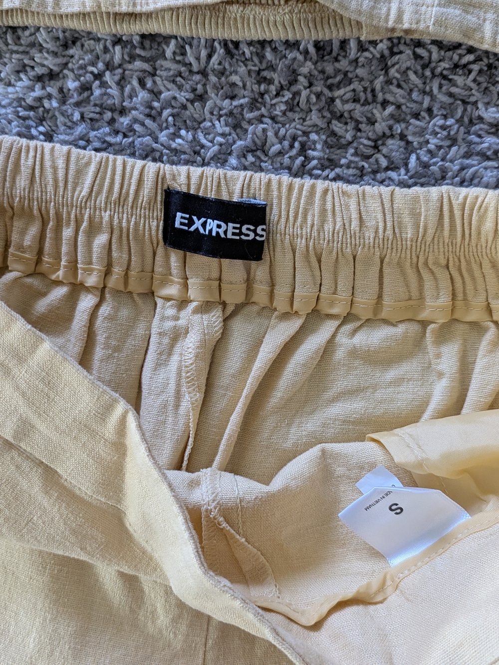 Express Wide Leg 2 Piece Linen Outfit Set In Yellow - Picture 5 of 9